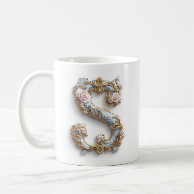 De Café Caneca Rococó Inicial 'S' para uma Princesa do Caf (Esquerda)