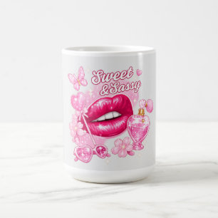 De Café Caneca Rosa Coquete Doce e Sassy