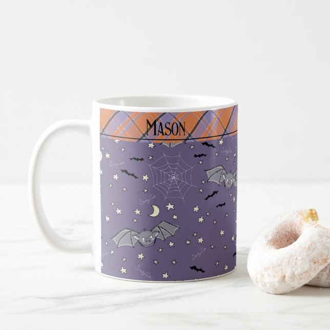 De Café Caneca Roxa Assustadora Fofa para Crianças (Com Donut)