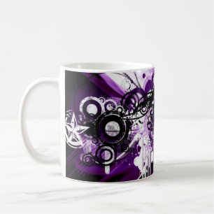 De Café Caneca roxa da estrela do grunge