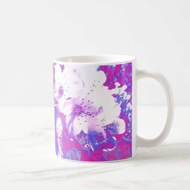De Café Caneca roxa da flor (Direita)