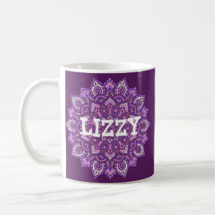 De Café Caneca roxa personalizada da mandala