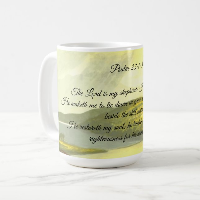 De Café Caneca Salmos 23:1-3 (Frente Esquerda)