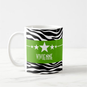De Café Caneca Sassy verde da zebra da estrela