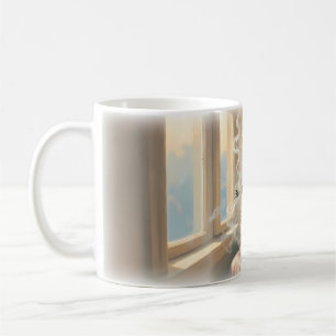 De Café Caneca Serenidade da Janela Respirar Calmo