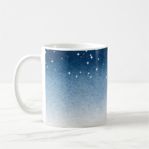 De Café Caneca Serenidade Gradiente Azul Estrelado