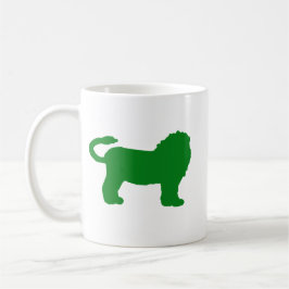 De Café Caneca Silhueta Zodíaco Leão Verde – Leão Grounded