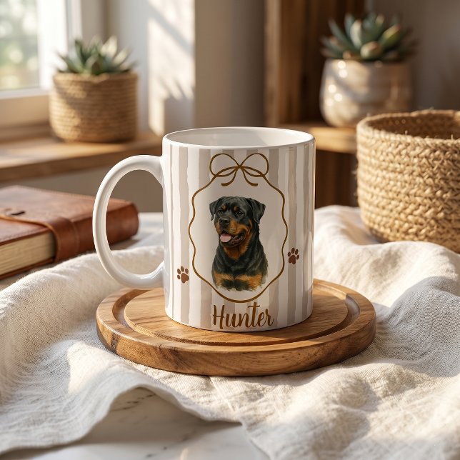 De Café Caneca Simples Moderna com Nome e Foto do Pet (Criador carregado)