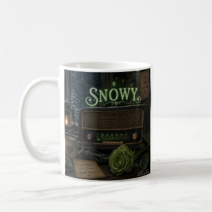 De Café caneca snowy green rose1