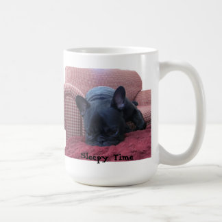 De Café Caneca sonolento do buldogue francês do tempo