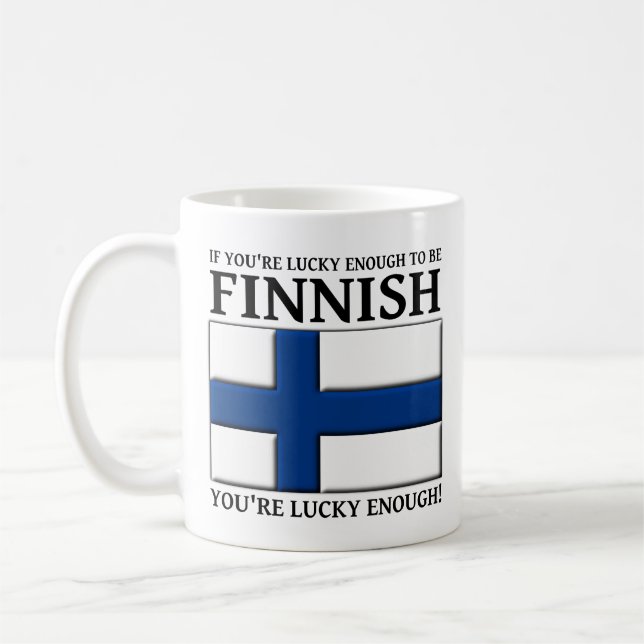 De Café Caneca Sortudo o Suficiente para Ser Finlandês (Esquerda)