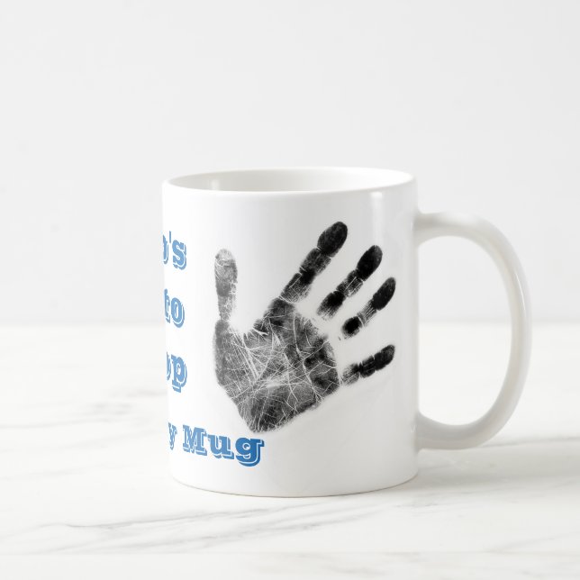 De Café Caneca suja do handprint, mecânico, forense, (Direita)