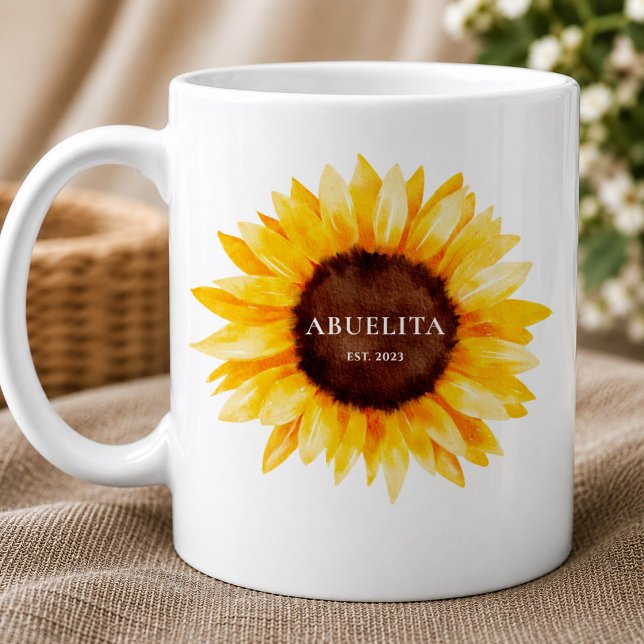 De Café Caneca Sunflower Abuelita | Presente para a Vovó (Criador carregado)