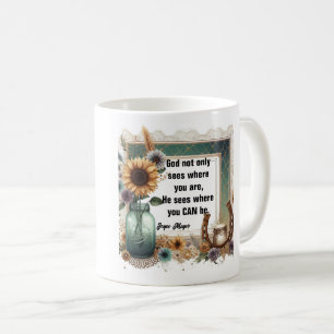 De Café Caneca Sunflower Boot, "Deus Vê Onde Você Pode Est