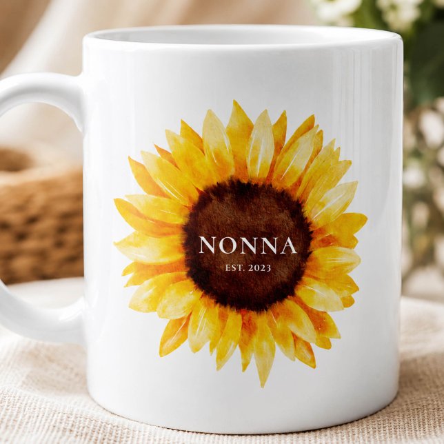 De Café Caneca Sunflower Nonna | Presente para Avó (Criador carregado)