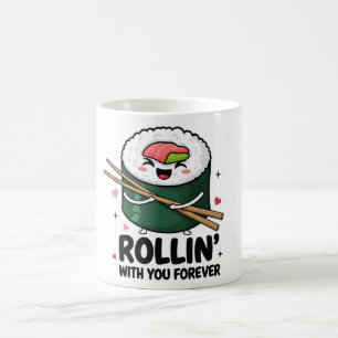 De Café Caneca Sushi Rolando Com Você Para Sempre