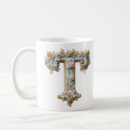 De Café Caneca 'T' Inicial Barroca para uma Princesa do Ca
