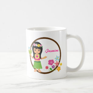 De Café Caneca Temática Havaiana da Garota Hula Fofa