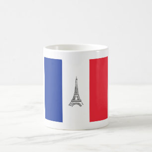 De Café Caneca temático da bandeira francesa da torre