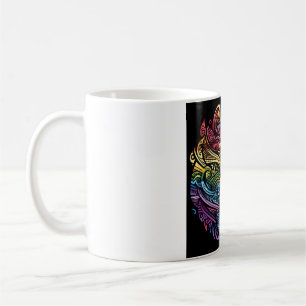 De Café caneca tribal arco-íris estranha