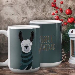 De Café Caneca Turquesa 'Fleece Navidad' Llama Cartoon Cin