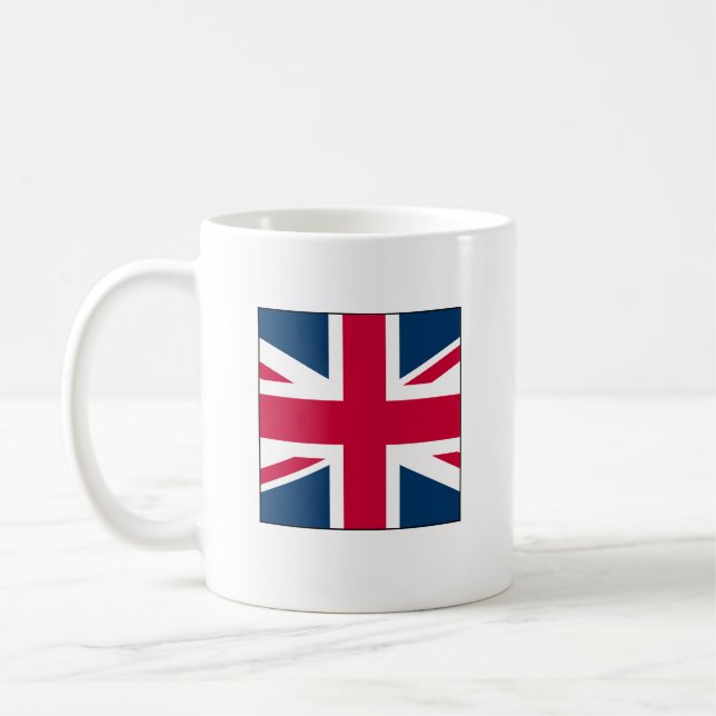 De Café Caneca Union Jack Pequeno Design Quadrado (Esquerda)