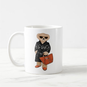 De Café Caneca Urso Teddy Elegante Casaco Trench