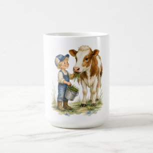 De Café Caneca Vaca Fofa e Pequeno Fazendeiro – Presente d