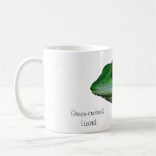 De Café caneca Verde-com crista do lagarto