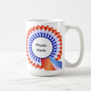 De Café Caneca vermelha, branca & azul da foto do Rosette