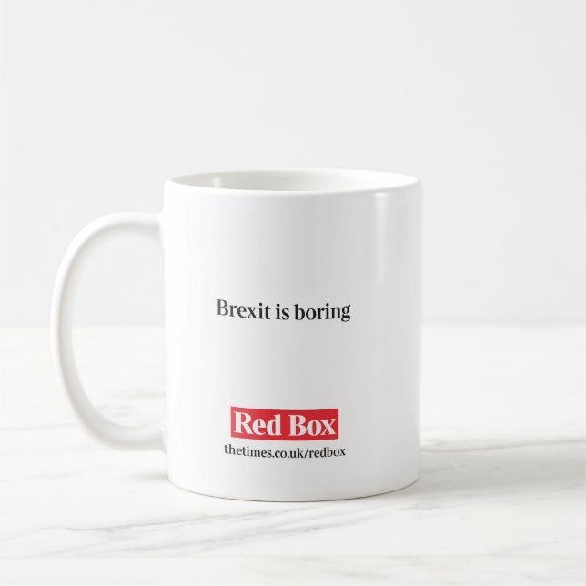 De Café Caneca vermelha da caixa - Brexit está furando (Esquerda)