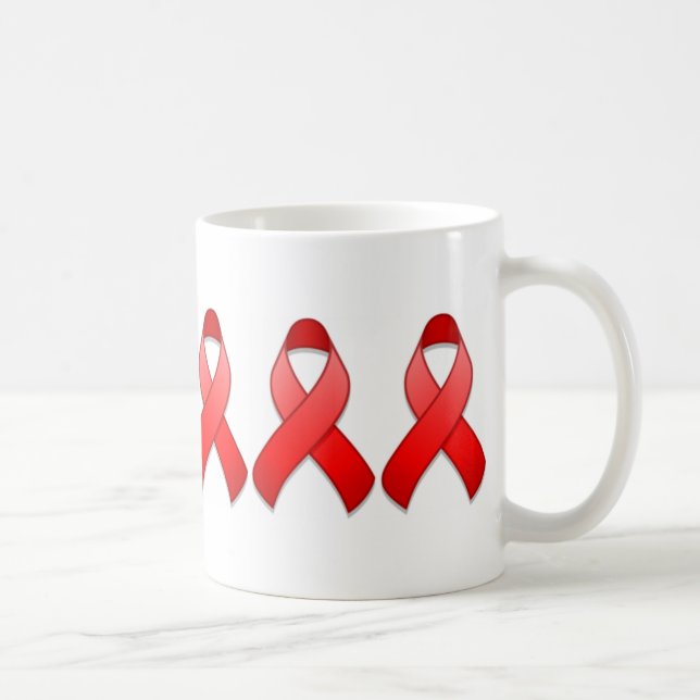De Café Caneca vermelha da fita da consciência (Direita)
