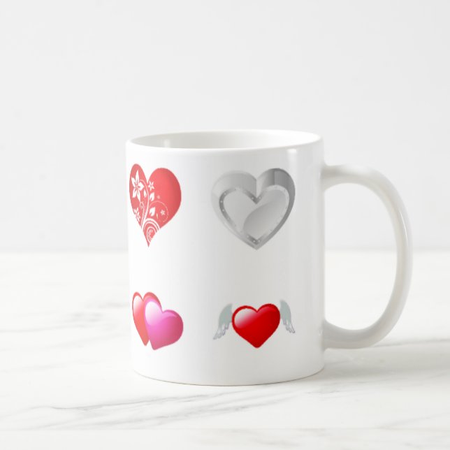 De Café Caneca vermelha do coração (Direita)