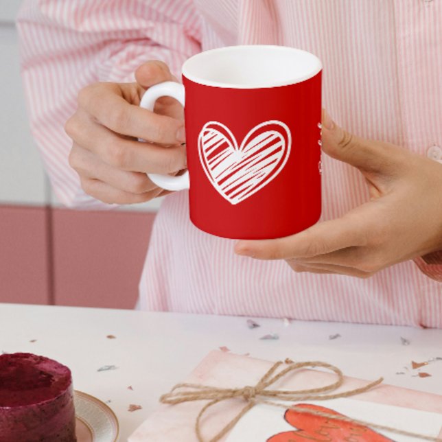 De Café Caneca Vermelha do Coração Personalizada – Present (Criador carregado)