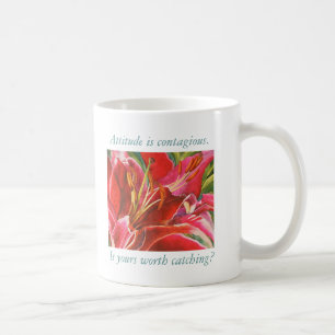 De Café Caneca vermelha do incentivo da atitude do lírio