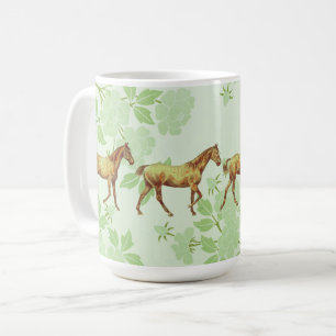 De Café Caneca Vintage Estilo Cavalo Caminhando em Torno d