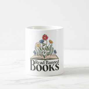 De Café Caneca Vintage Floral Ler Livros Proibidos