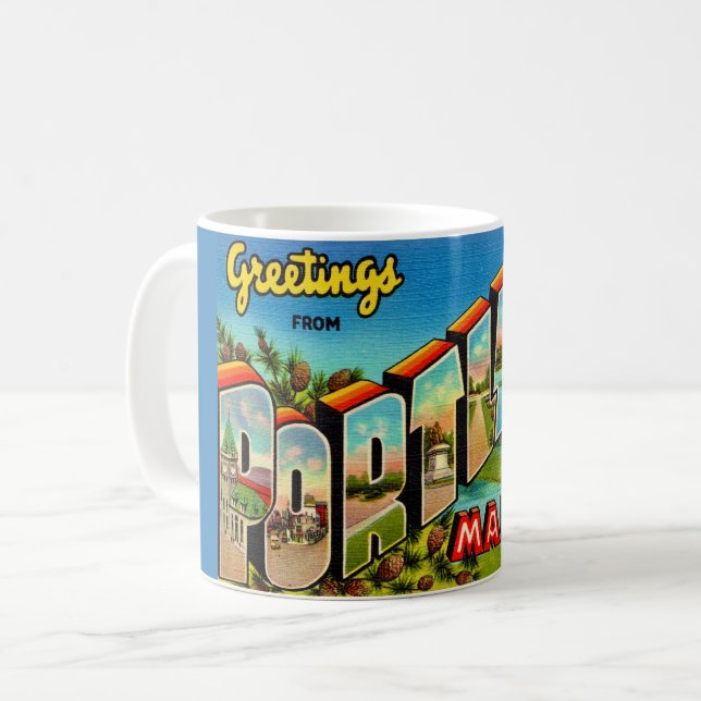 De Café Caneca Vintage Portland Maine (Frente Esquerda)