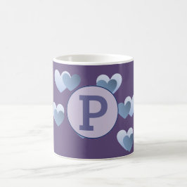 De Café Caneca violeta da letra dos corações