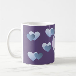 De Café Caneca violeta da letra dos corações