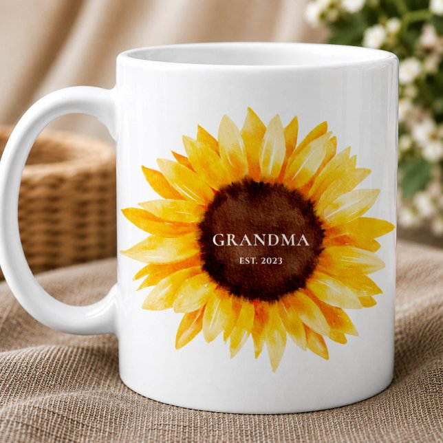 De Café Caneca Vovó Girassol | Presente para Vovó (Criador carregado)