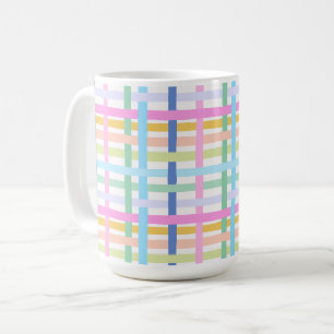 De Café Caneca Xadrez Arco-Íris Brilhante - Pastel Colorid