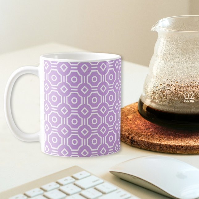 De Café Caneca Xadrez Octogonal Roxa (Criador carregado)