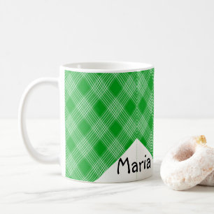 De Café Caneca Xadrez Verde e Branco