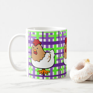 De Café Caneca Xadrez Verde Roxo Frango