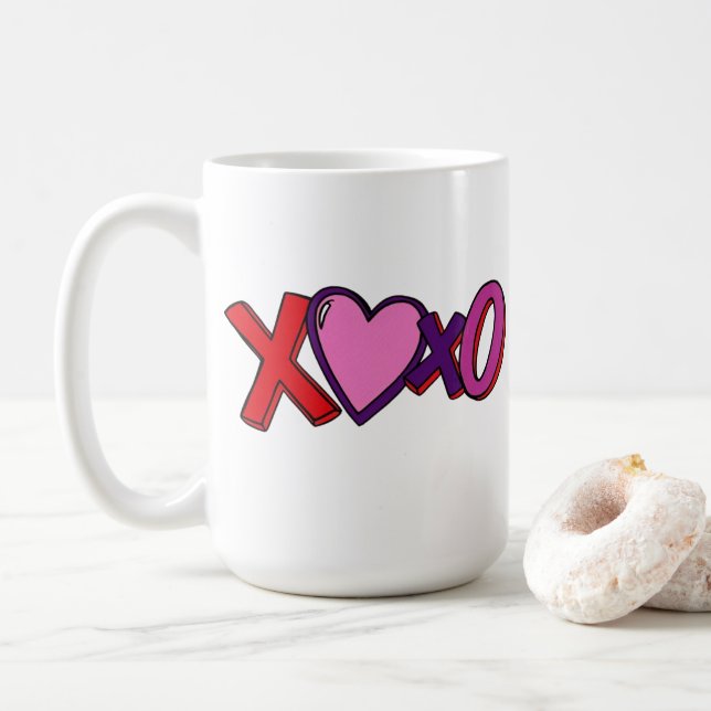 De Café Caneca XOXO, Caneca do Dia dos Namorados, presente (Com Donut)