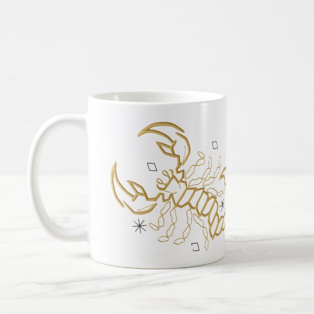 De Café Caneca Zodiacal Escorpião Dourado - Prepare ousado (Esquerda)