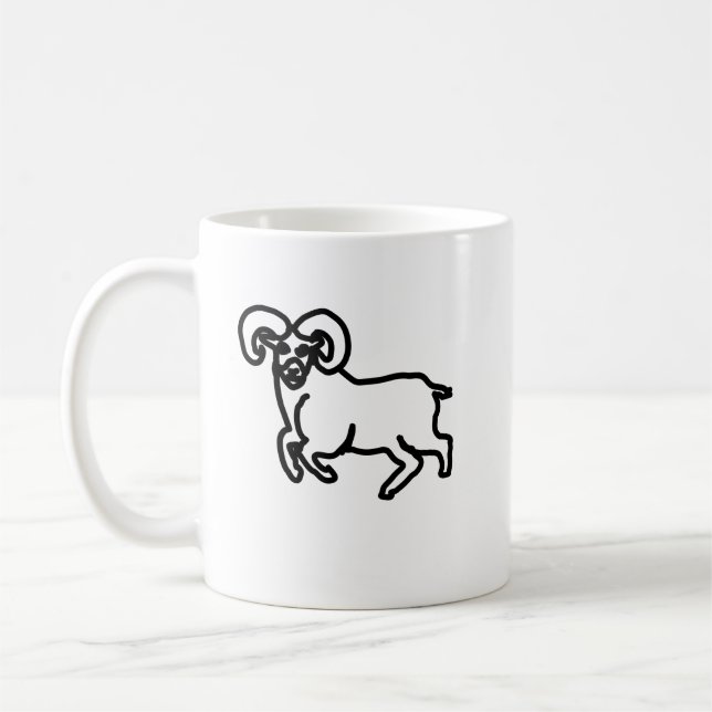 De Café Caneca Zodíaco Carneiro em Contorno | Silhueta Min (Esquerda)