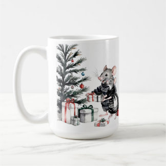 De Café Casal do mouse com a caneca Natal Holiday