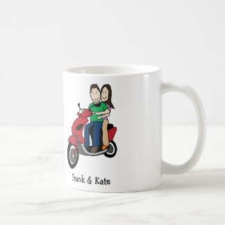 De Café Casal no patinete - caneca feita sob encomenda dos